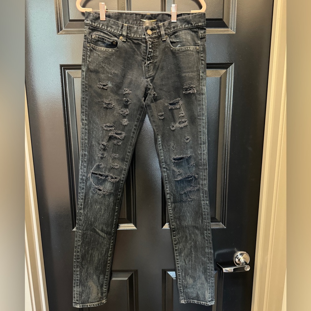 Saint Laurent black ripped jeans